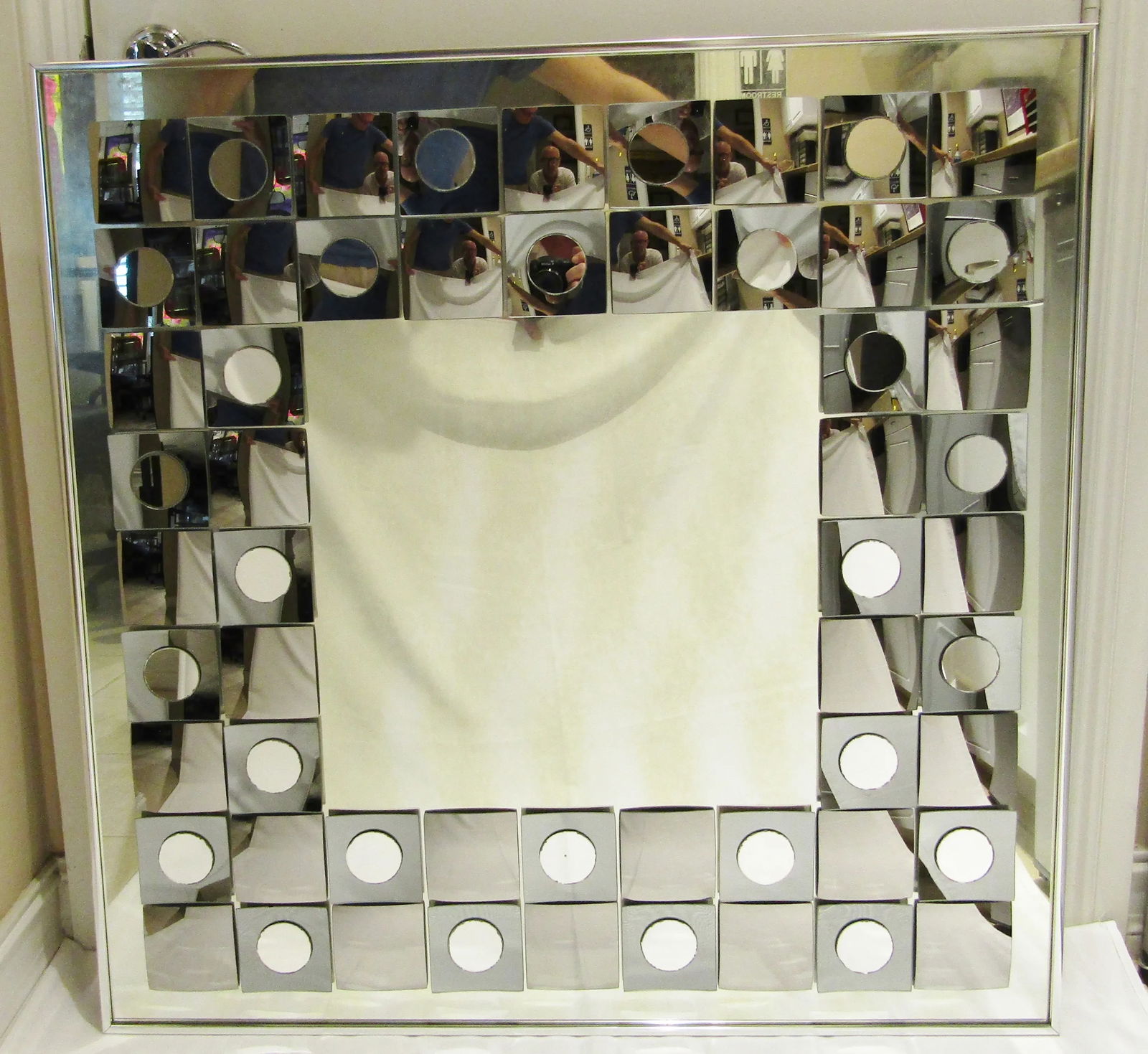 Mid-Century Hal Bienfeld Op Art Square Wall Mirror, 1970s - 2