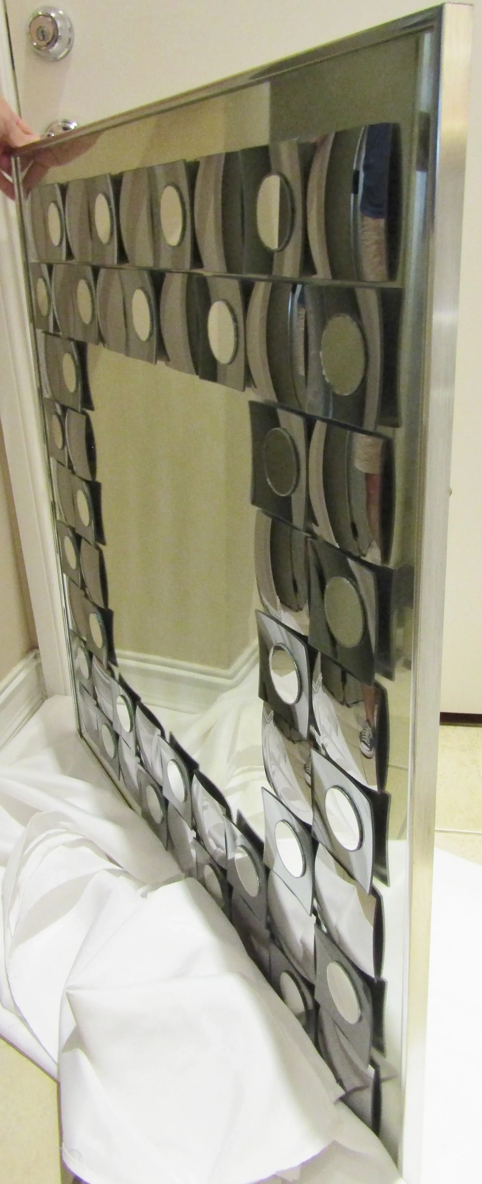 Mid-Century Hal Bienfeld Op Art Square Wall Mirror, 1970s - 4