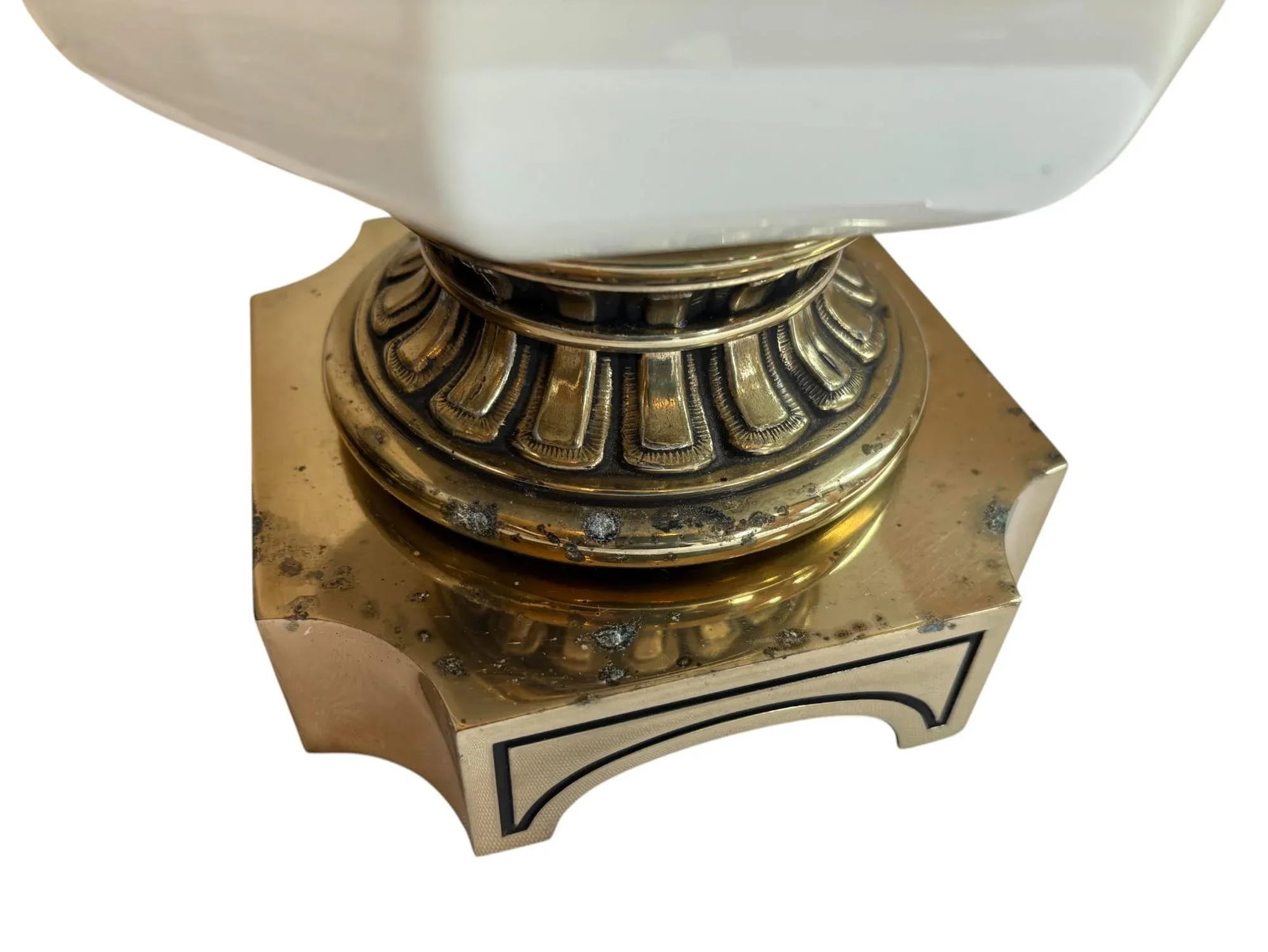 Mid 20th Century Stiffel Brass and White Porcelain Lamp - A Pair - 11