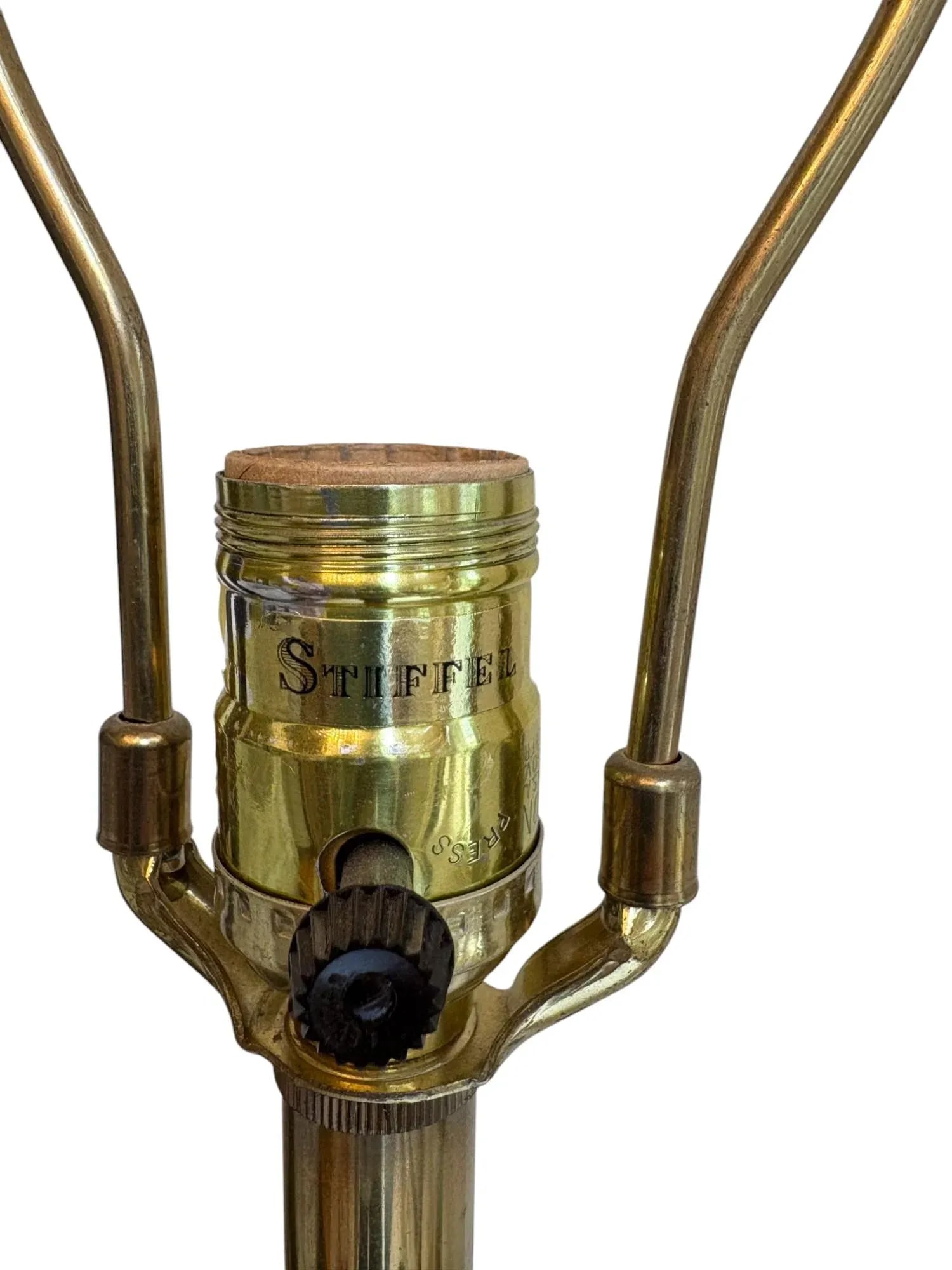 Mid 20th Century Stiffel Brass and White Porcelain Lamp - A Pair - 13