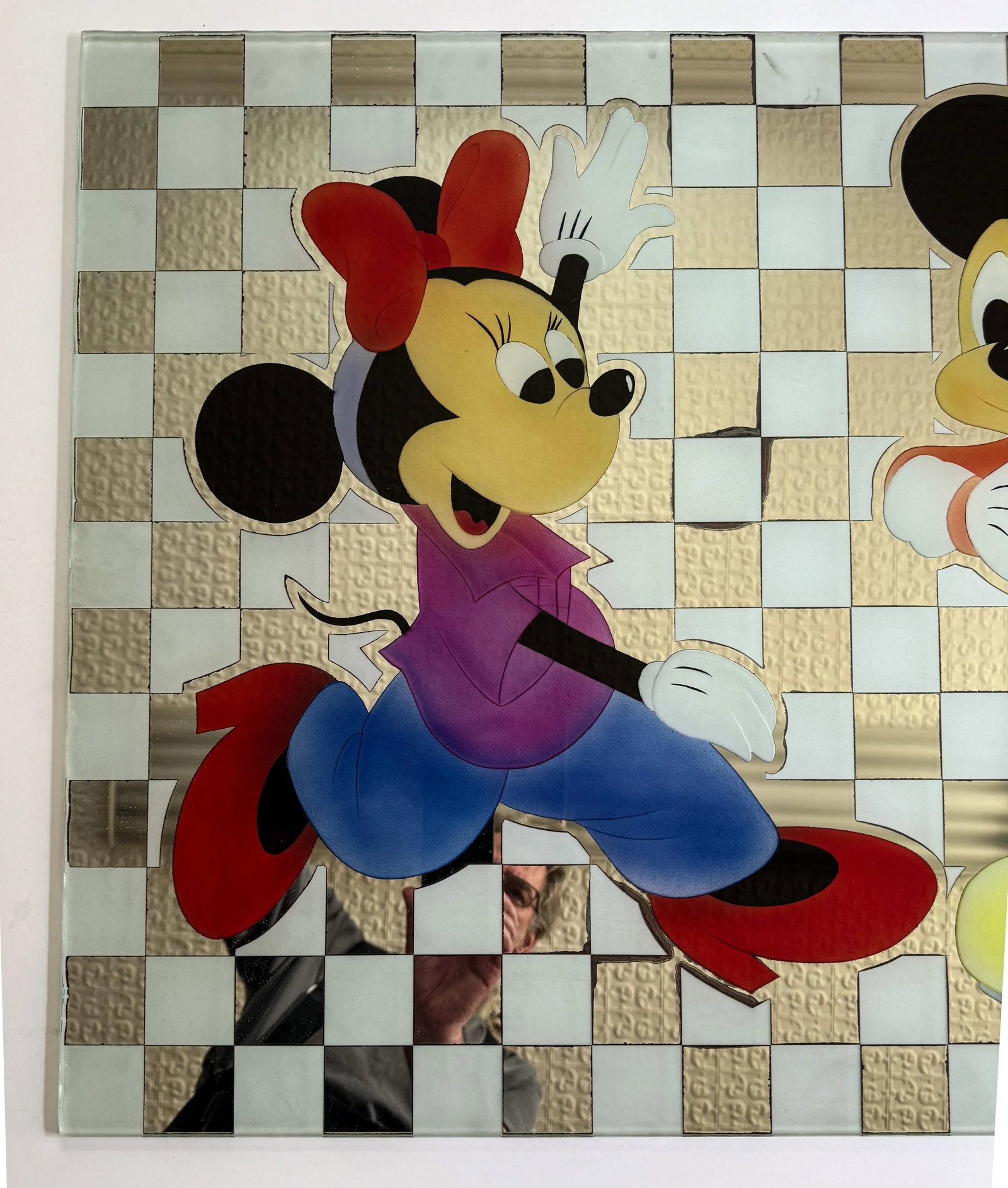 Custom Design Minnie Mouse and Mickey Mouse Carved Painted Ceiling or Window Panel - 5