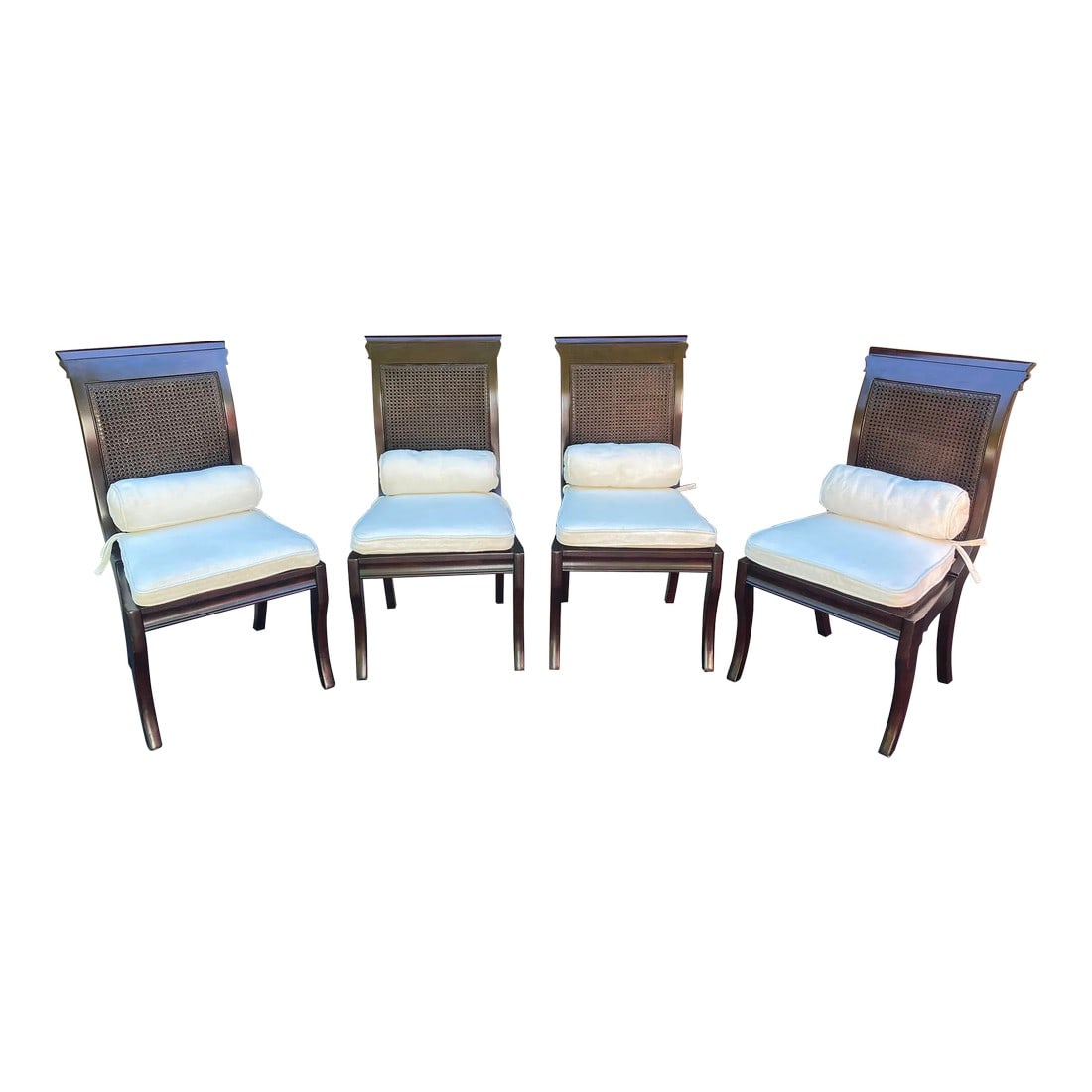 Stanley Furniture Dining Chairs - A Set of 4: Quick Hits: Brand: Stanley Furniture Style: Traditional, British Colonial Period: Early 21st Century Country of Origin: United States Dimensions: 21.75ÊºW × 27ÊºD ×