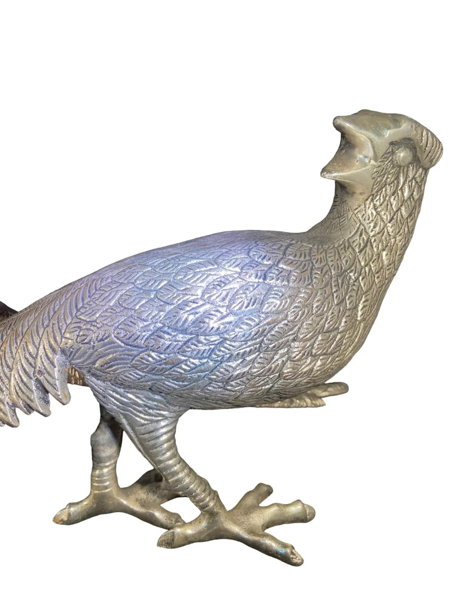 Electro-Plated Nickel Silver Pheasants - A Pair - 5