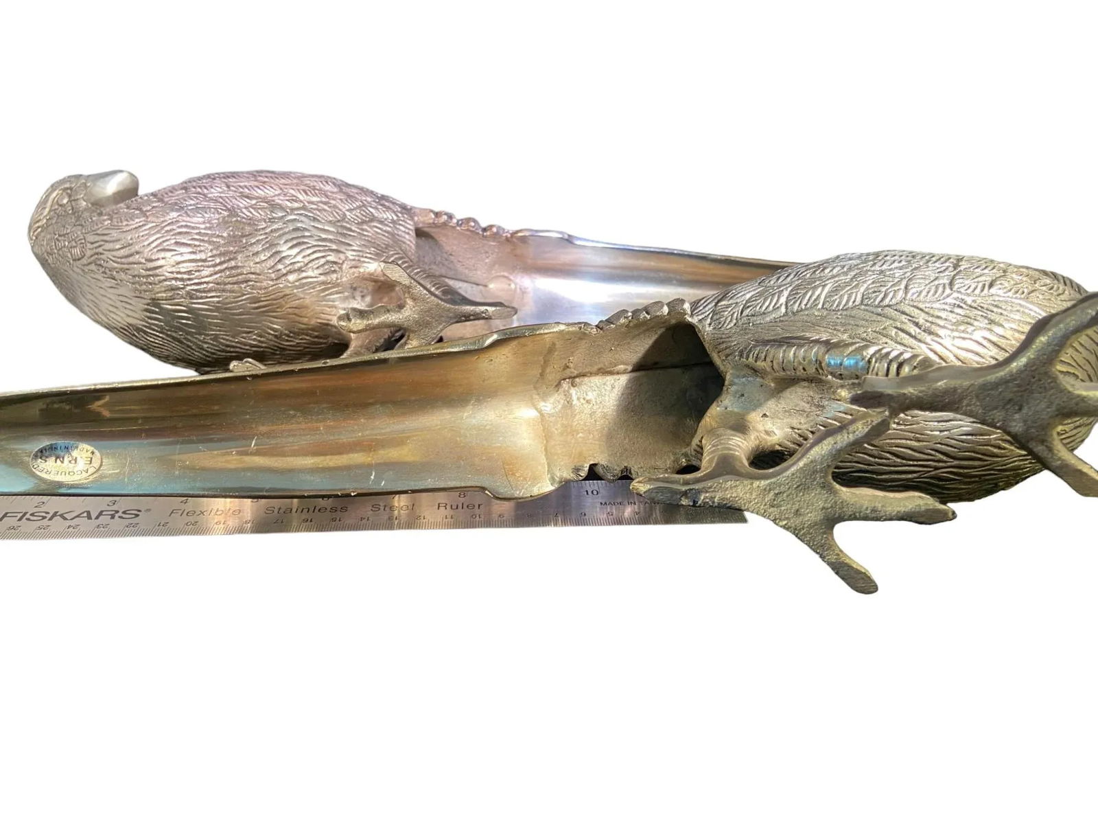 Electro-Plated Nickel Silver Pheasants - A Pair - 7