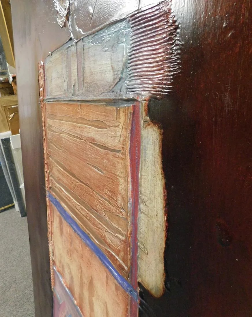 Enrico Embroli "Totem Series #88-1" Original Painting on Canvas Hand Signed - 10