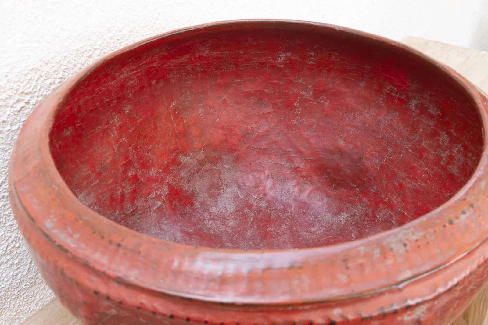 Large Antique Red Lacquered Burmese Basket - 5