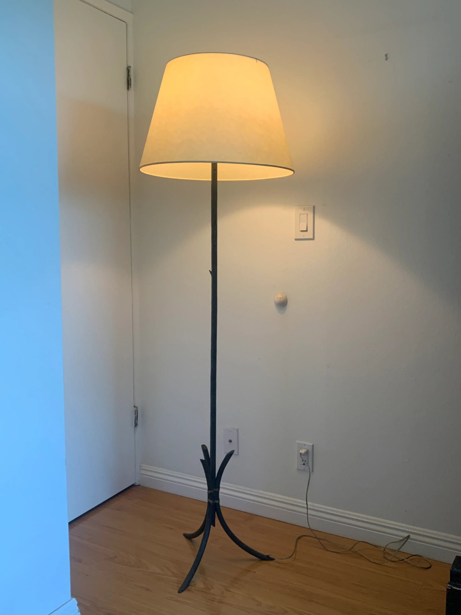 Iron Floor Lamp With a Crinkle Paper Shade - 10
