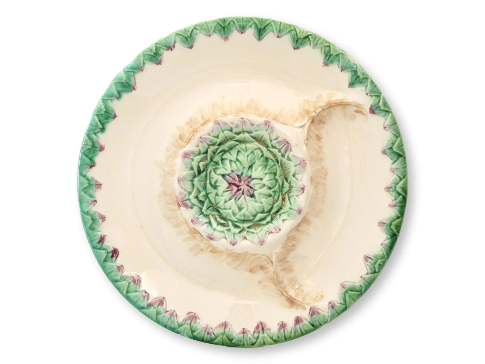 French Longchamp Terre De Fer Artichoke Service W/ Rare Platter - 3