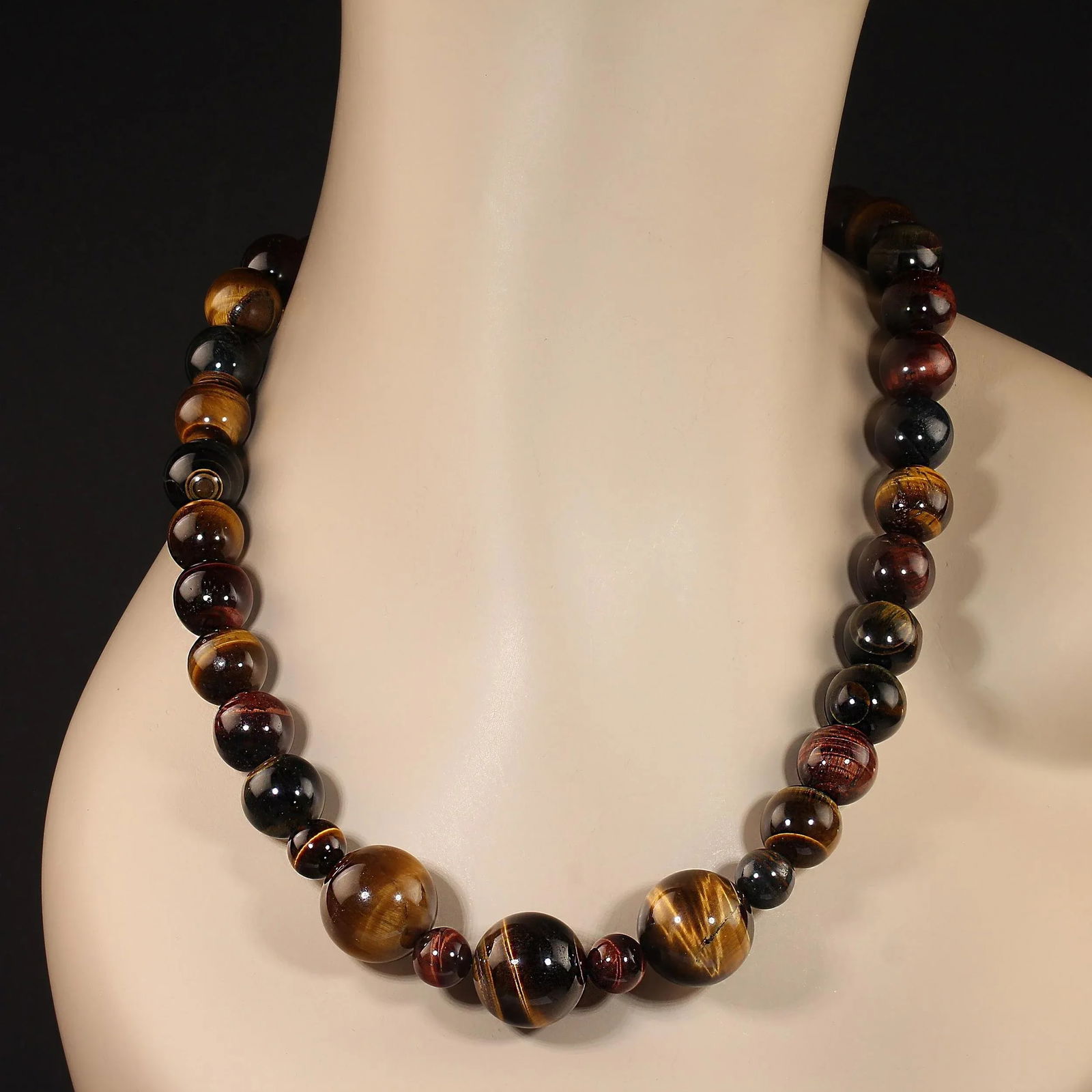 Ajd 25 Inch Tiger's Eye Multi Color Necklace Perfect for Fall - 2