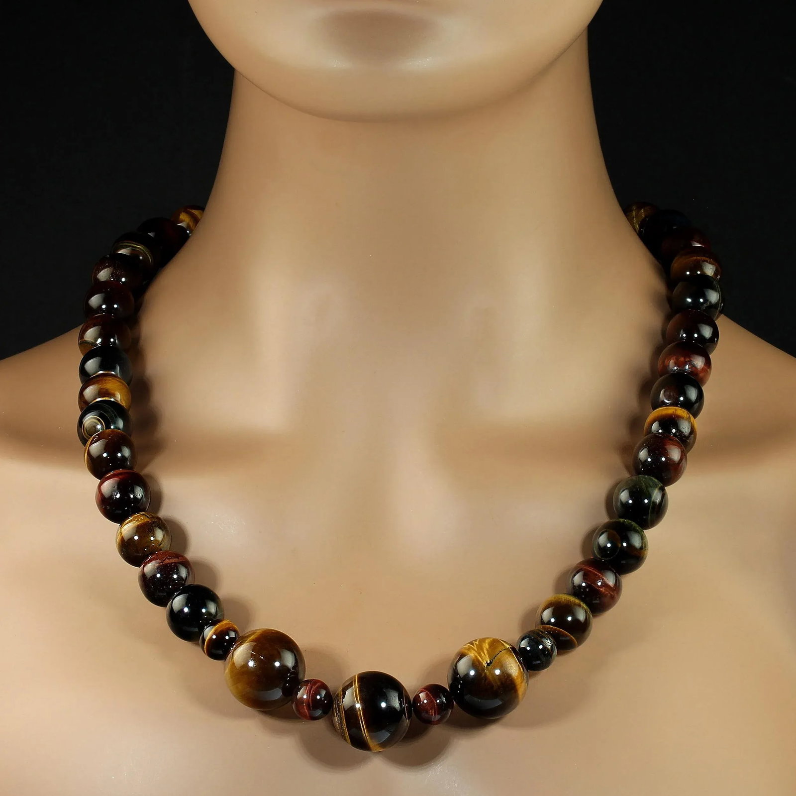 Ajd 25 Inch Tiger's Eye Multi Color Necklace Perfect for Fall - 3