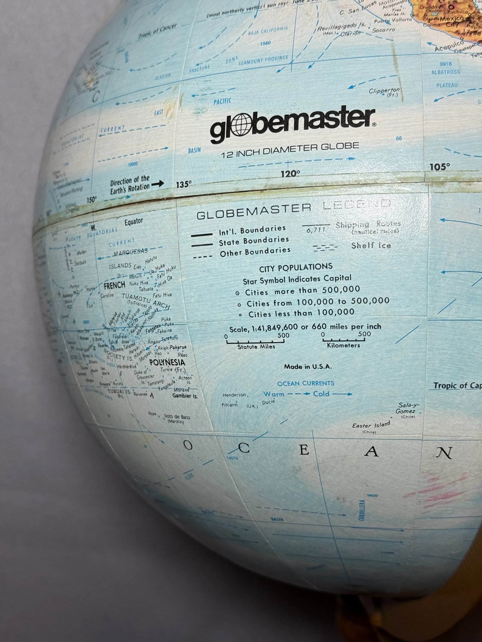 Vintage Replogle Globemaster 12-Inch World Globe With Wooden Floor Stand - 10