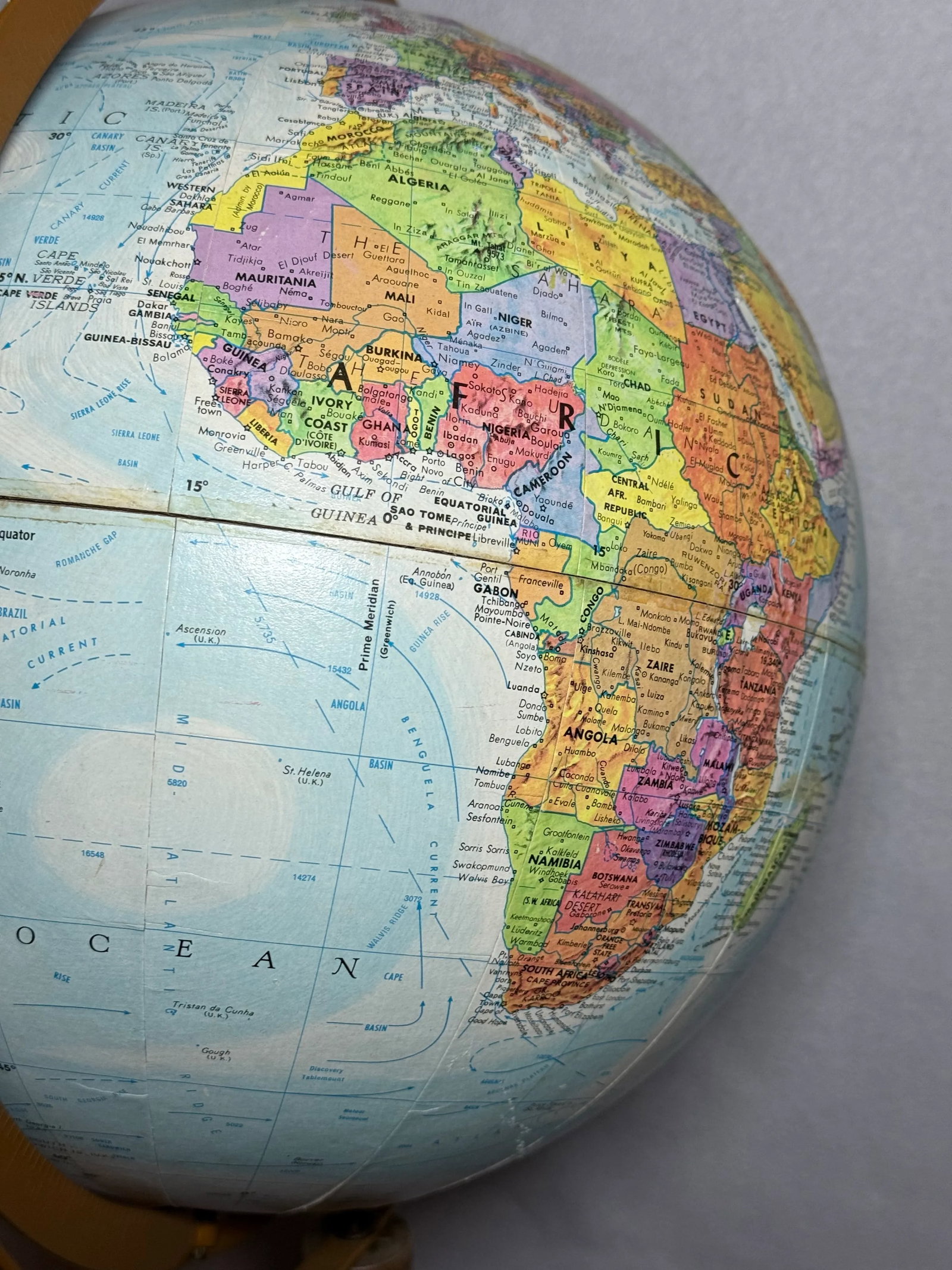 Vintage Replogle Globemaster 12-Inch World Globe With Wooden Floor Stand - 5