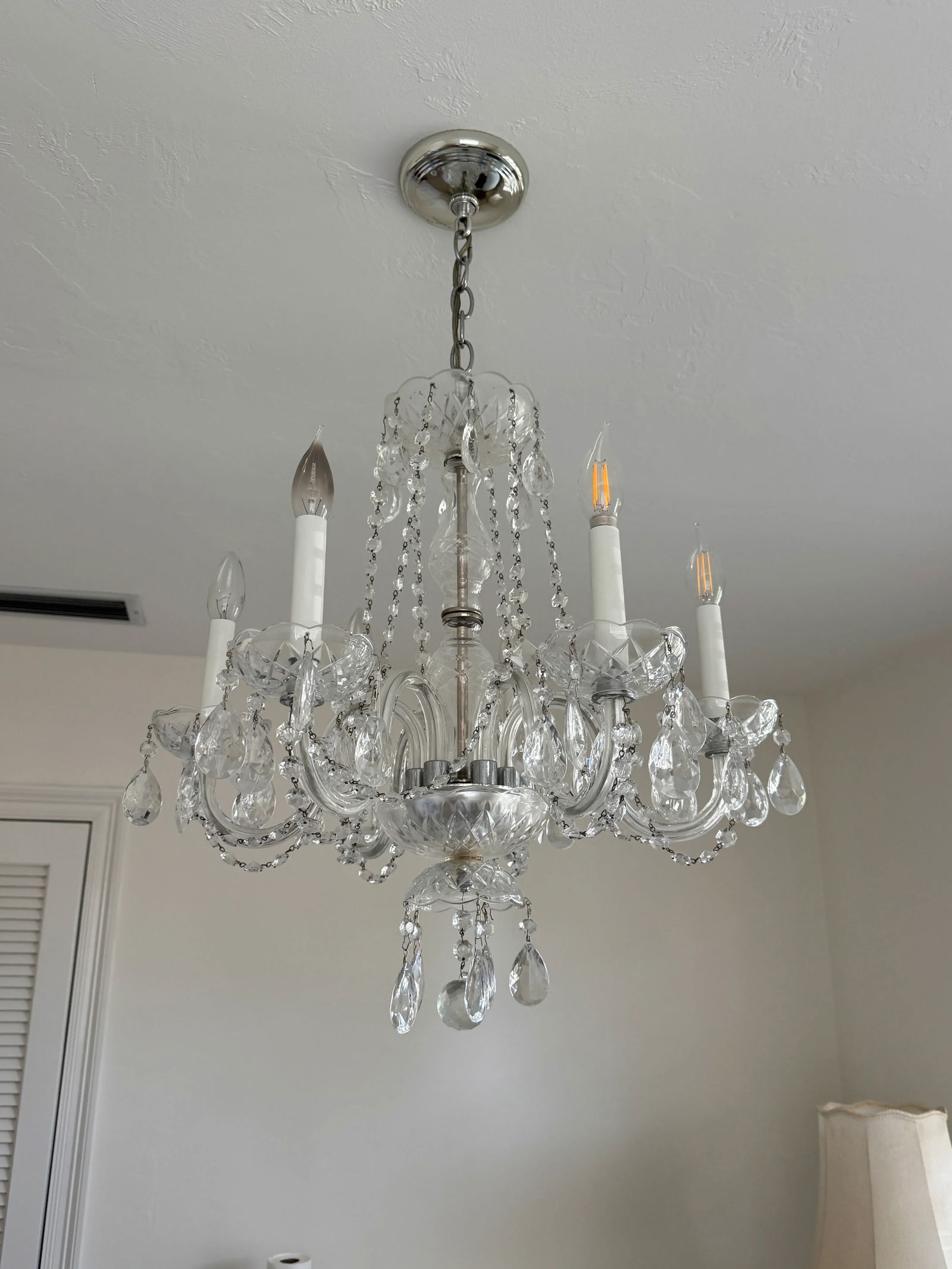 Vintage 1960s Crystal Chandelier - 6 Arm - 2