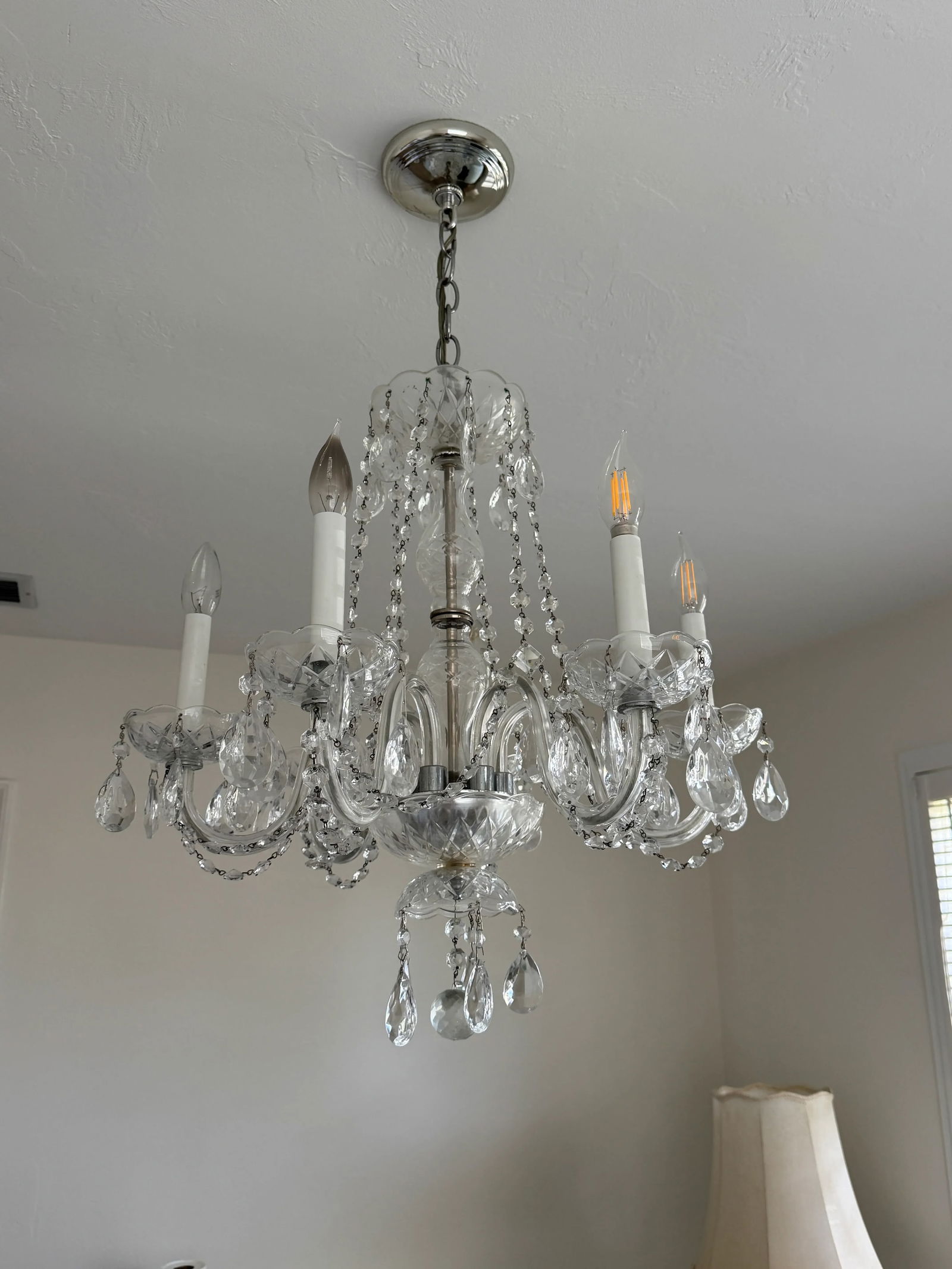 Vintage 1960s Crystal Chandelier - 6 Arm - 3