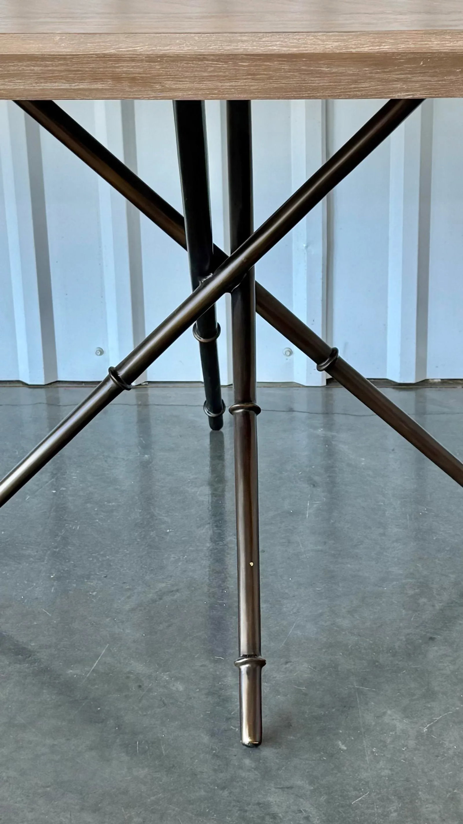 Gabby "Davenport" Cerused Mindi Wood Dining Table on Iron Faux Bamboo Base - 7