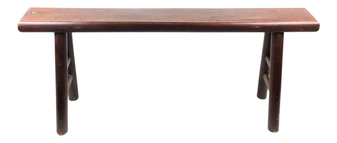 Antique Wood Bench Modernist Chinese Style: Use this bench anywhere you need a seat. Every home should have a nice sturdy and classic bench. Great for plants, an end table, seating or just look at it. Condition: Alterations: Original Condition