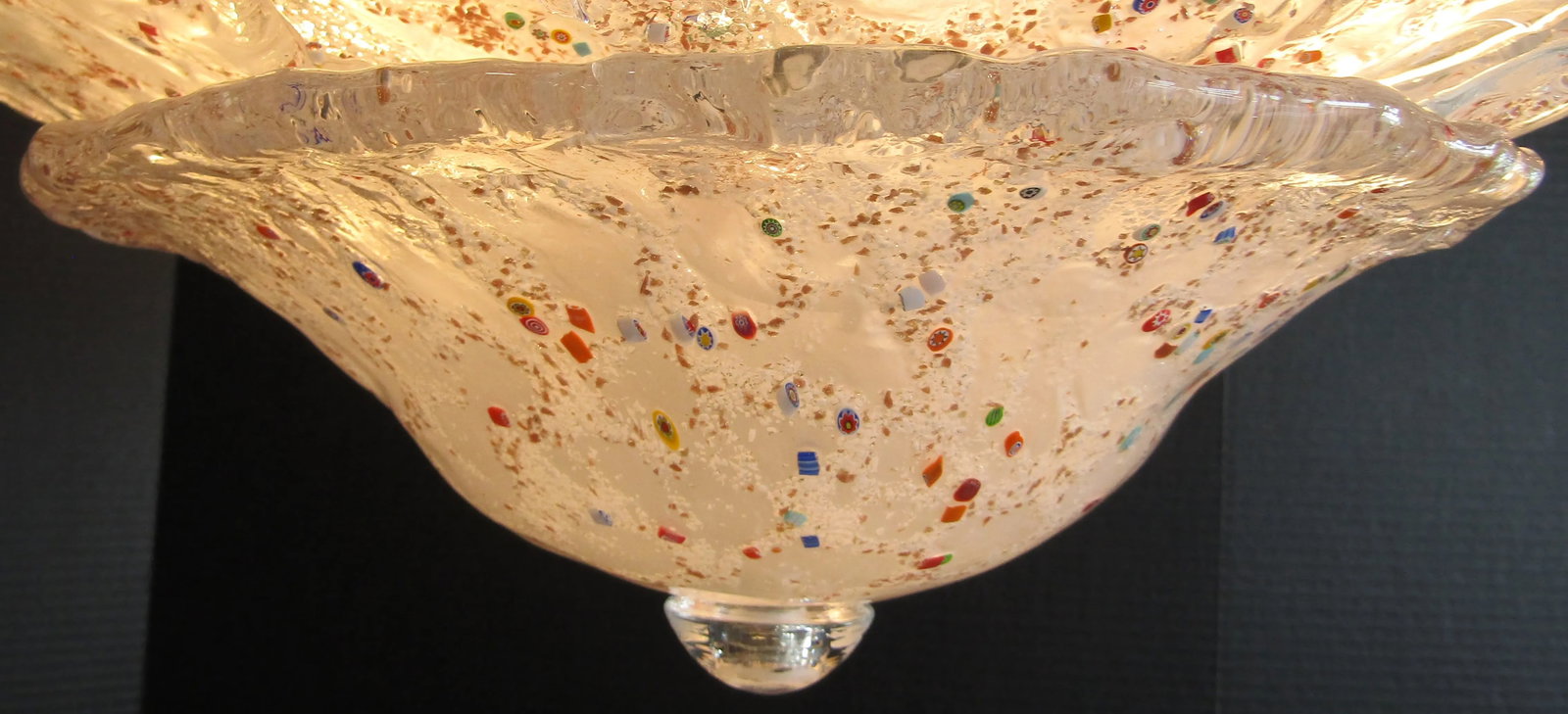 Large Vintage Italian Murano Glass Multi-Colored Murrine Leaf Chandelier - 10