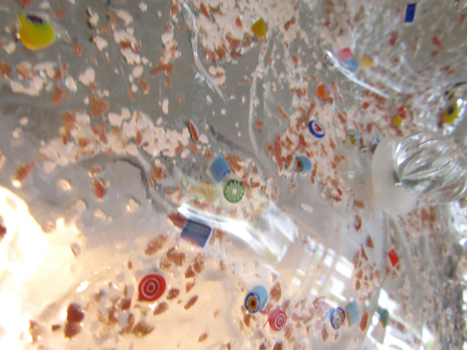 Large Vintage Italian Murano Glass Multi-Colored Murrine Leaf Chandelier - 11