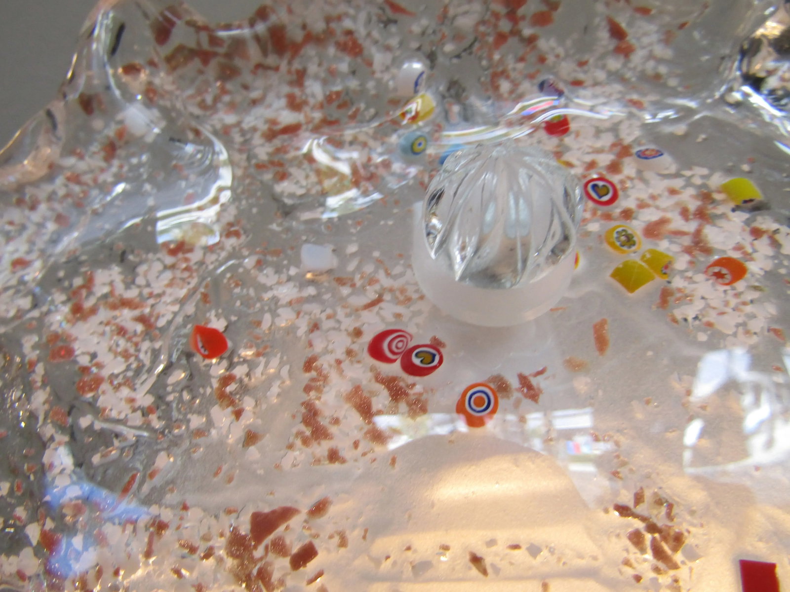 Large Vintage Italian Murano Glass Multi-Colored Murrine Leaf Chandelier - 12