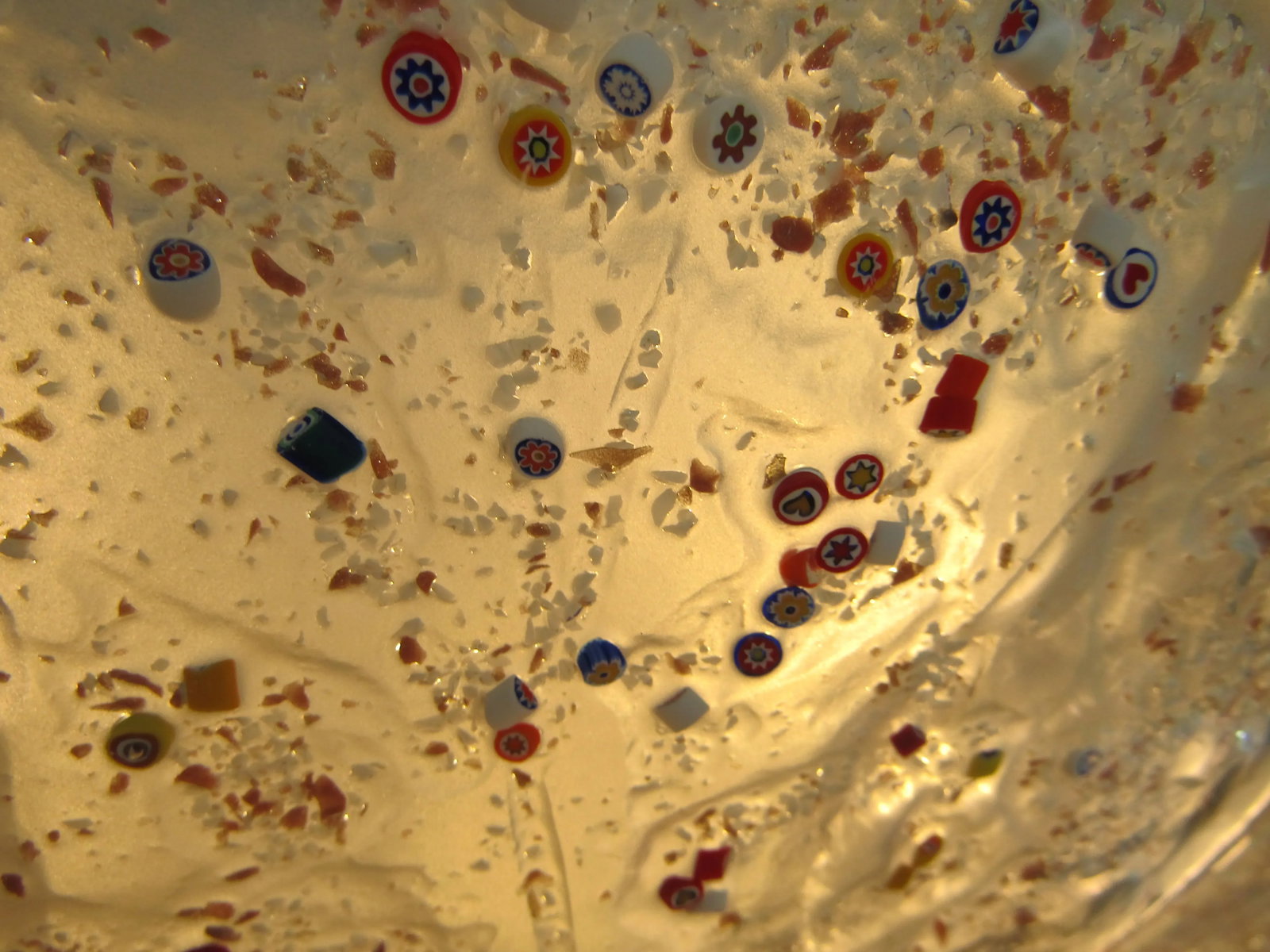 Large Vintage Italian Murano Glass Multi-Colored Murrine Leaf Chandelier - 15