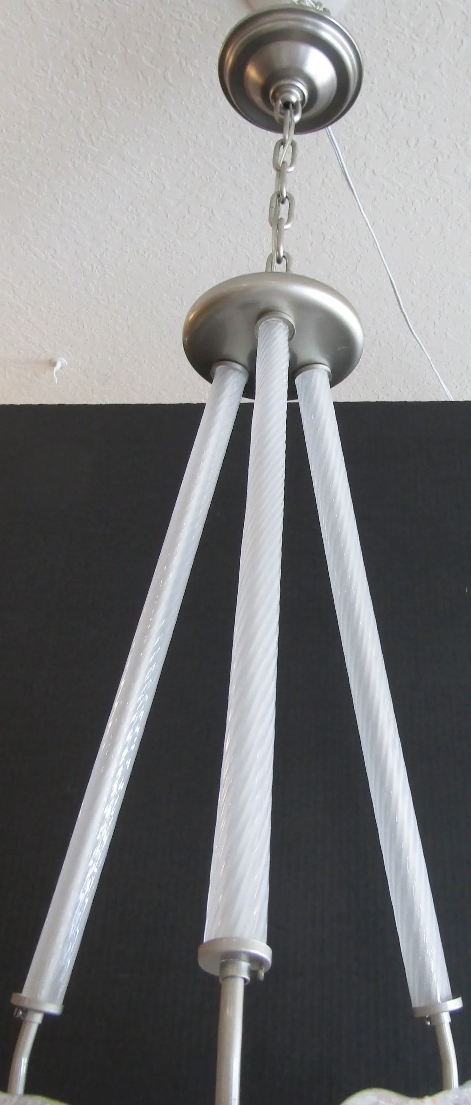 Large Vintage Italian Murano Glass Multi-Colored Murrine Leaf Chandelier - 3