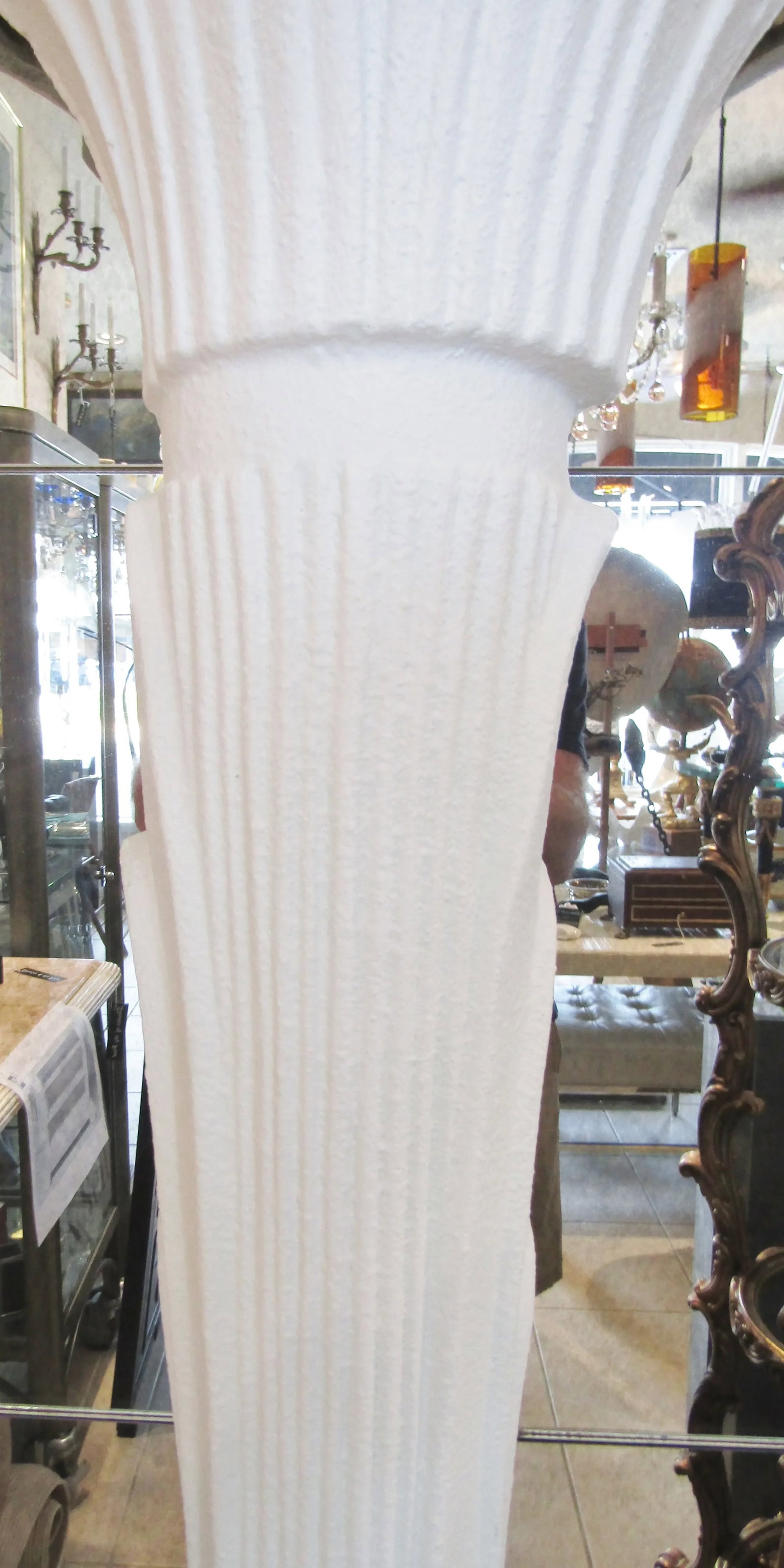 Original Vintage Serge Roche Style Palm Tree Wall Torchiere Floor Lamp C. 1970s - 6