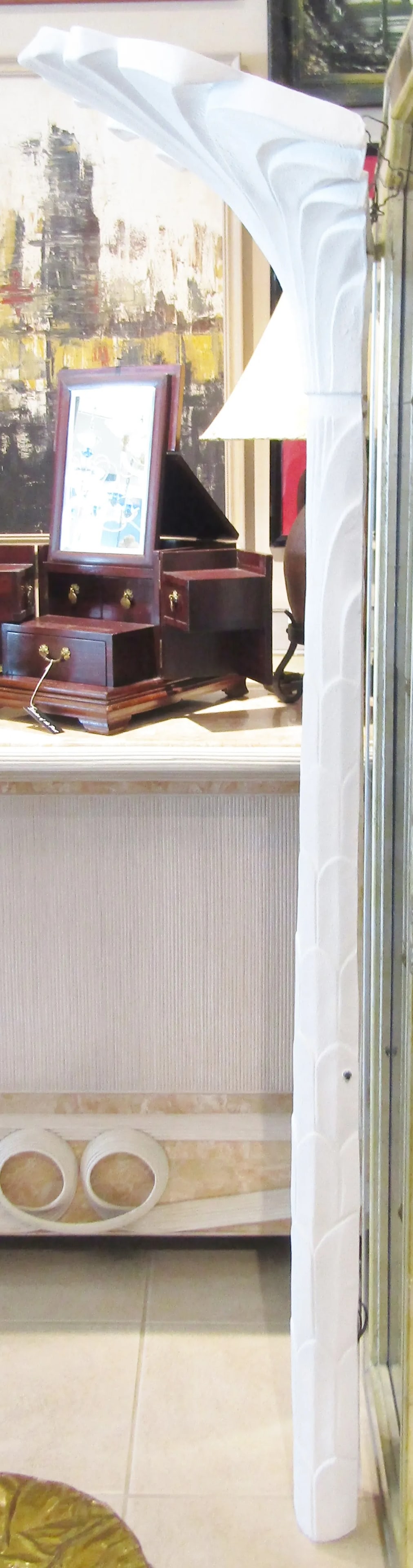 Original Vintage Serge Roche Style Palm Tree Wall Torchiere Floor Lamp C. 1970s - 8