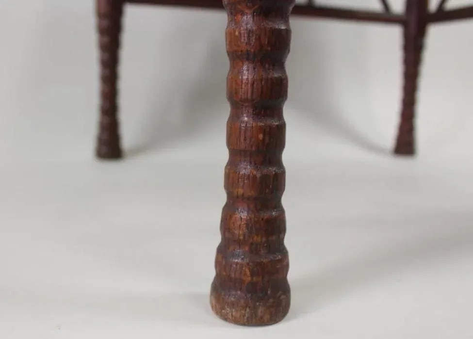 Early 20th Century Thebes Egyptian Revival Bentwood Oak Stool - 2