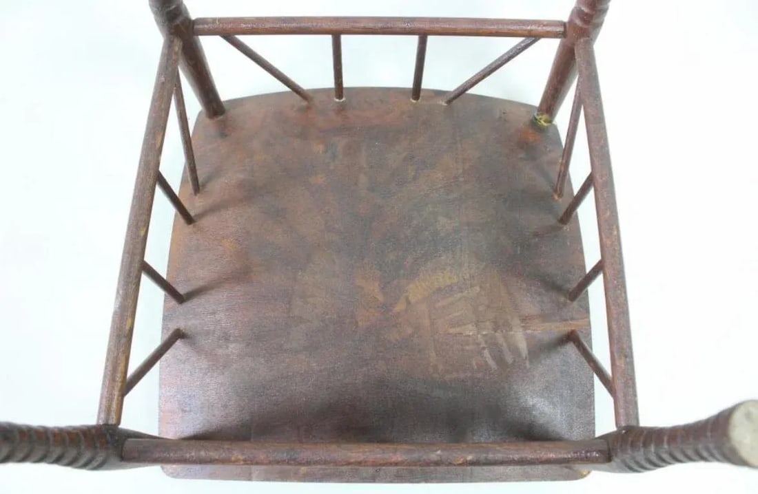 Early 20th Century Thebes Egyptian Revival Bentwood Oak Stool - 7