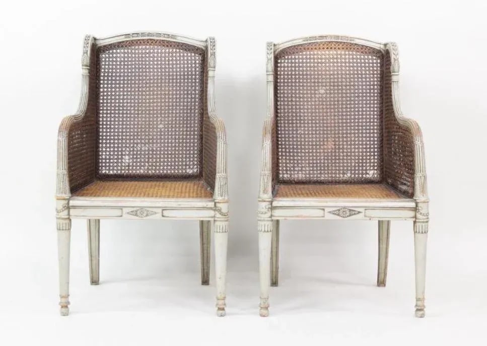 A Pair of Louis XVI 18th Century Style French Childrenâ"Â™s Bergere Chairs - 5