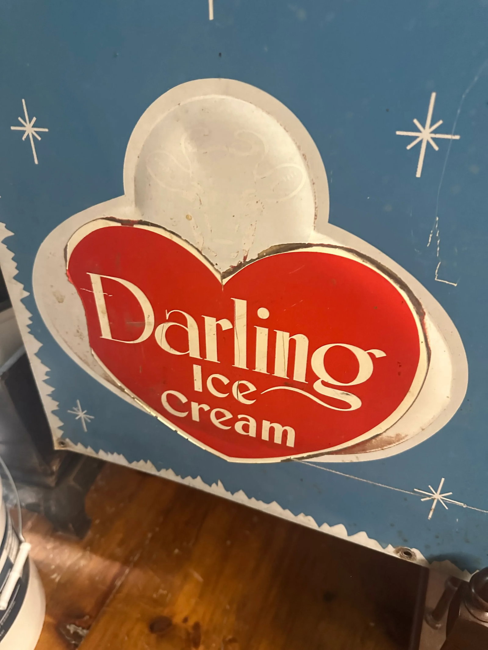 Americana Large Metal Colonial Maid Darling Ice Cream Sign - 2