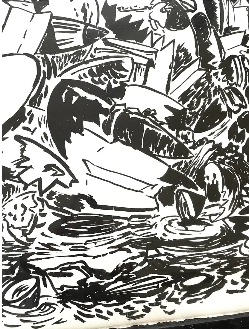 Kermit Oswald Framed Painting on Paper - A Noted Company Artist on Keith Harig Paintings - 2