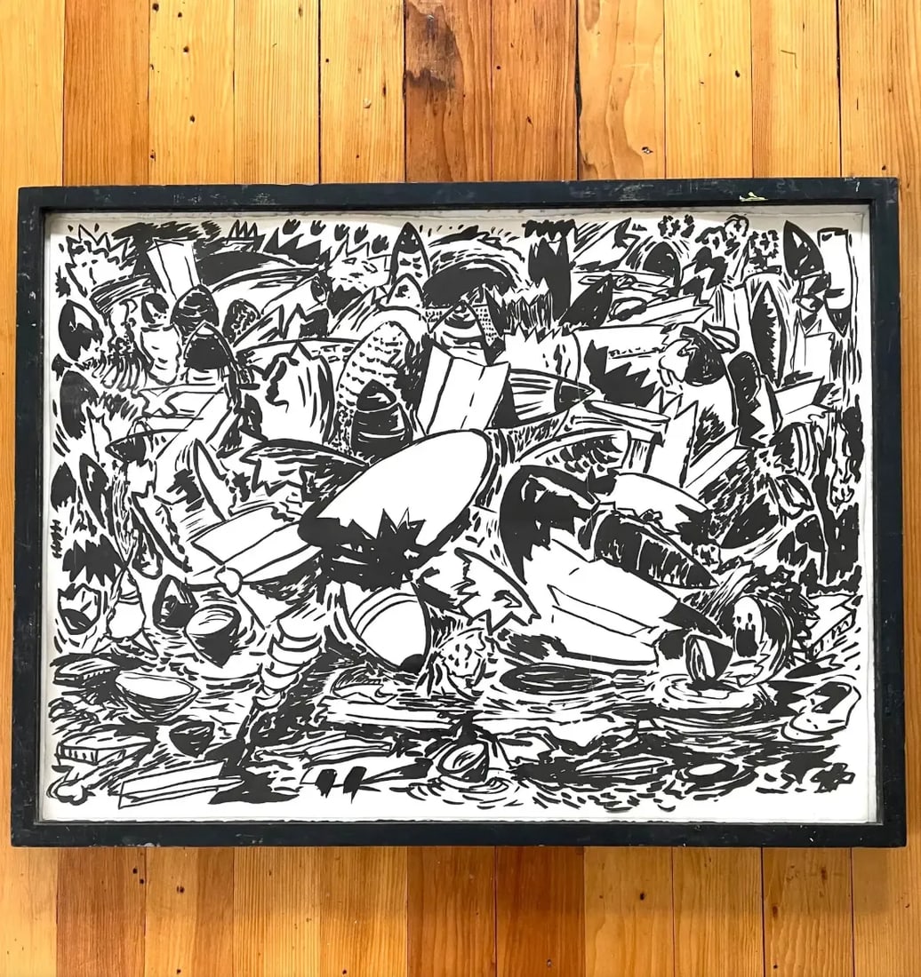 Kermit Oswald Framed Painting on Paper - A Noted Company Artist on Keith Harig Paintings - 5