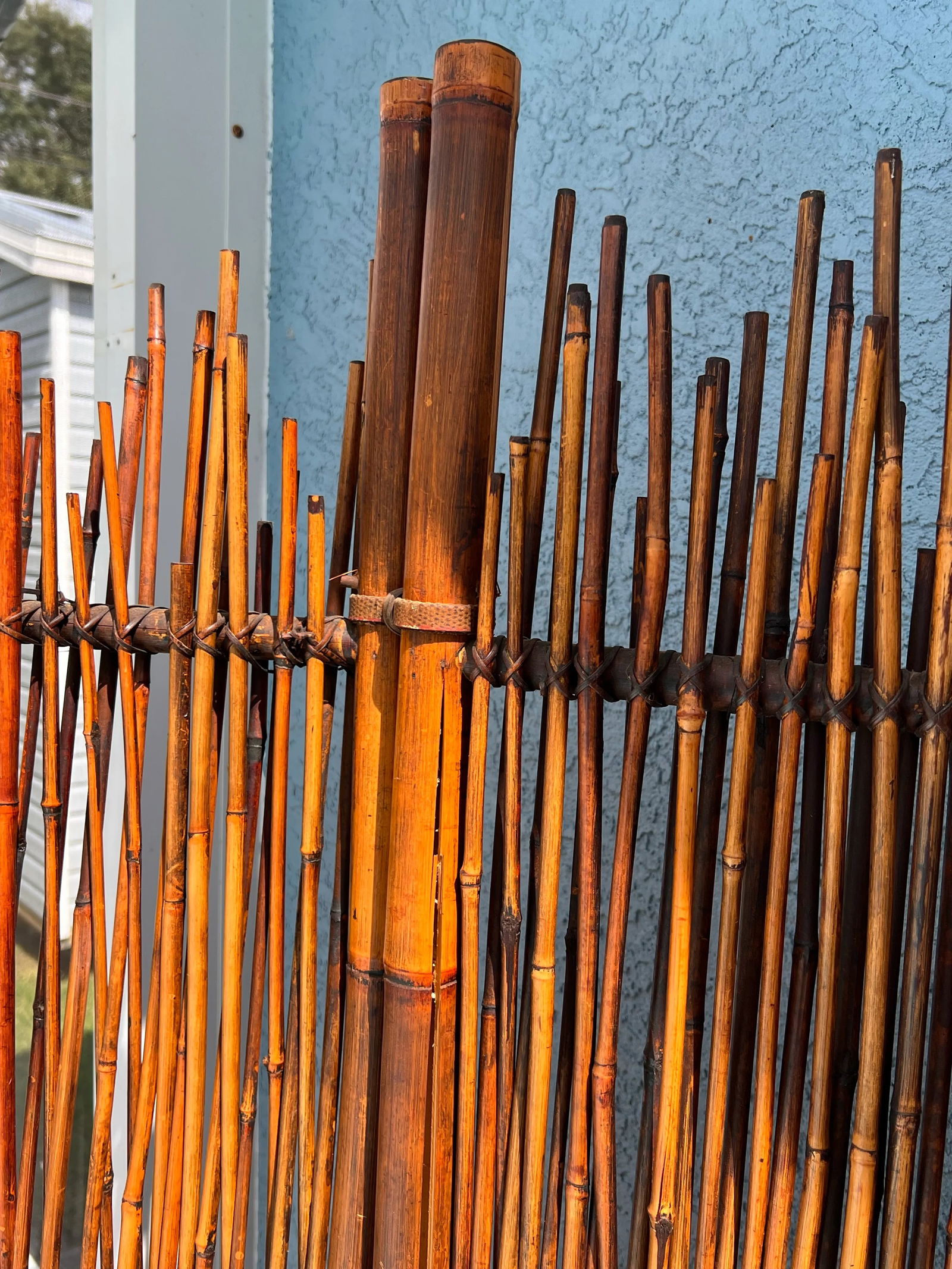 Vintage Bamboo Rattan Folding Room Divider - 7