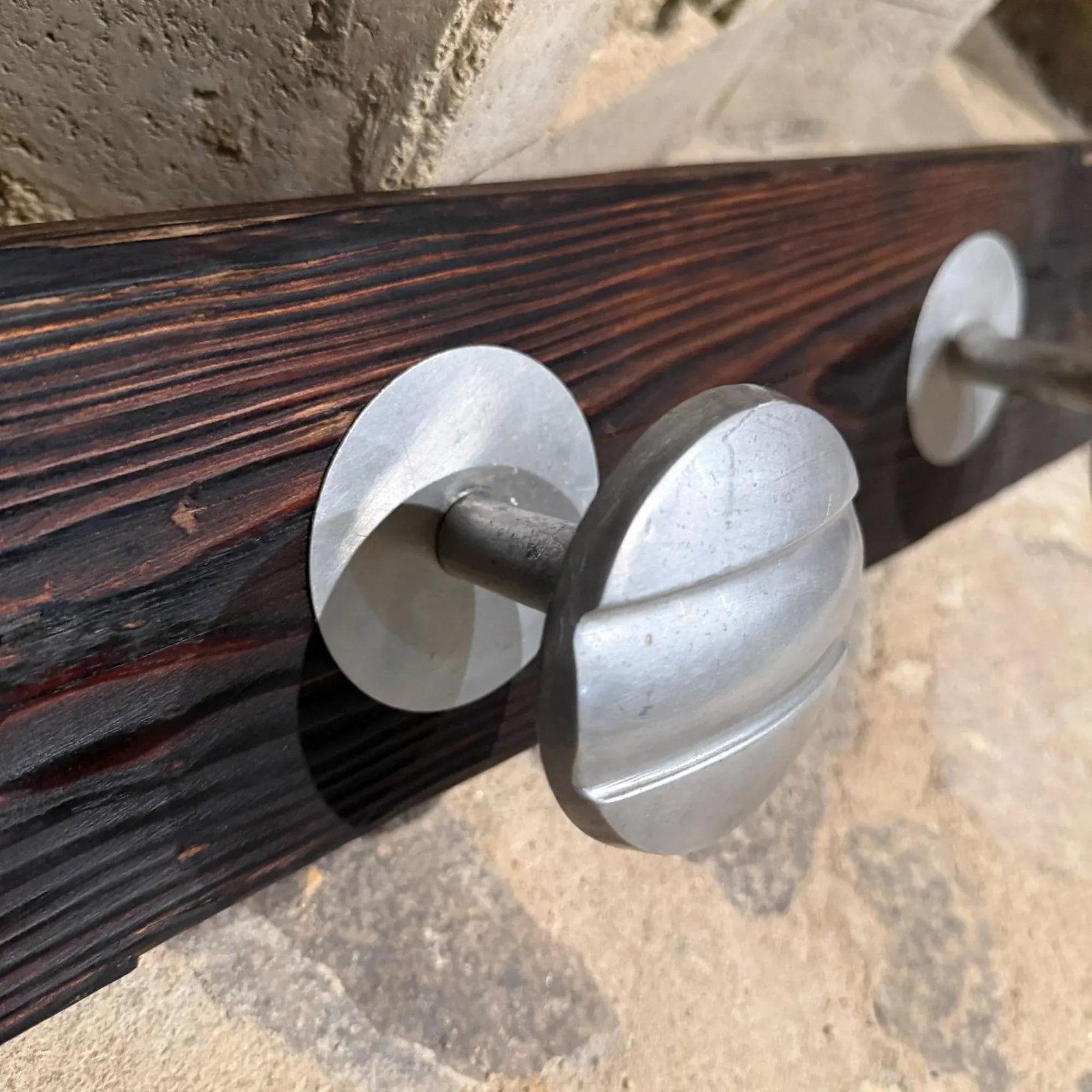 Set 7 Aluminum Coat Racks Hooks Europe Jean Prouve Era Mid Century - 3