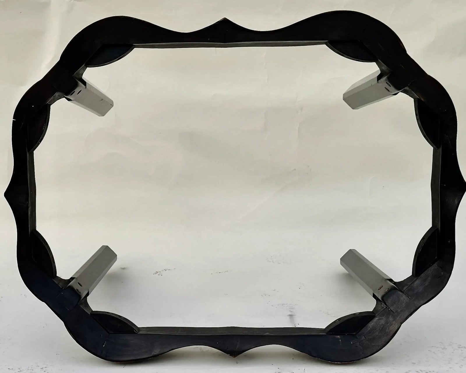 Hand-Painted Tray Table With Peacock & Garden Scene - 8