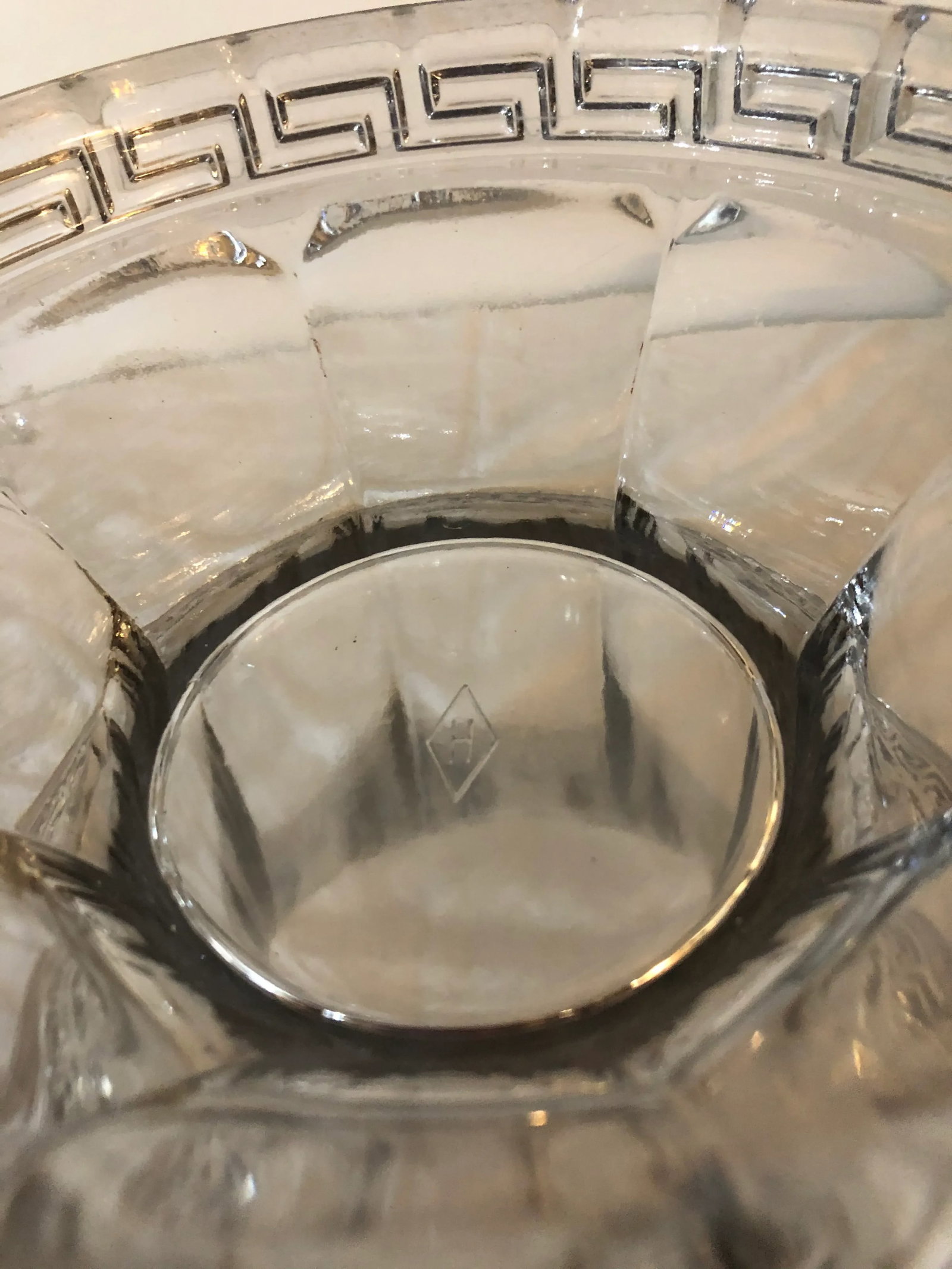 Vintage 1930s Heisey Greek Key Punch Bowl and Stand With Cups - 15 Piece Set - 6