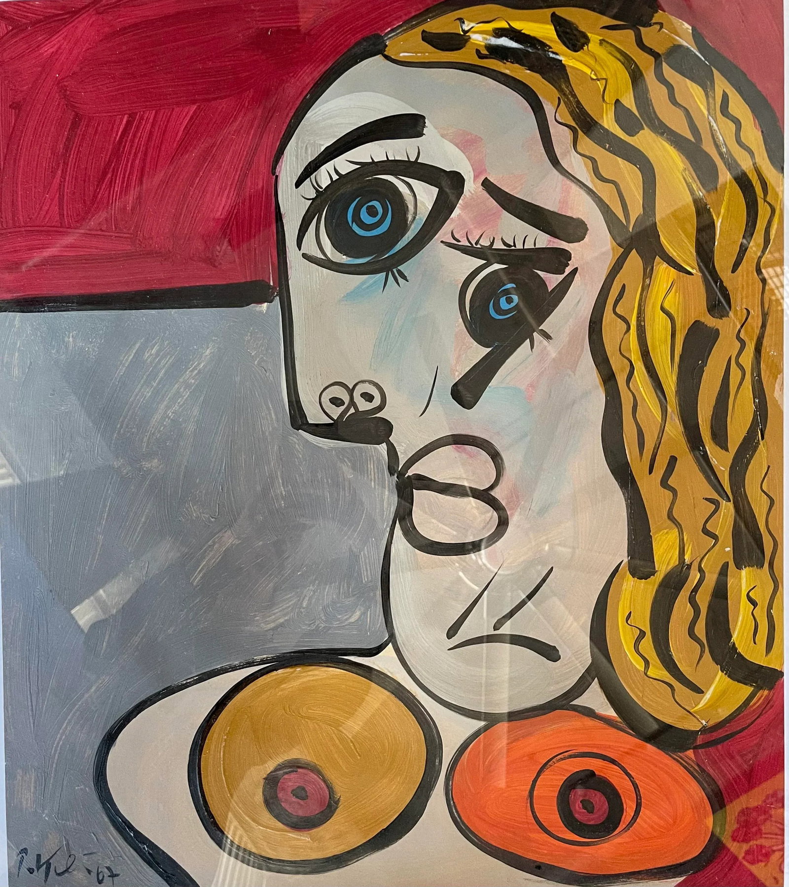 1960s Abstract Expressionist Acrylic Painting by Peter Keil, Framed - 4