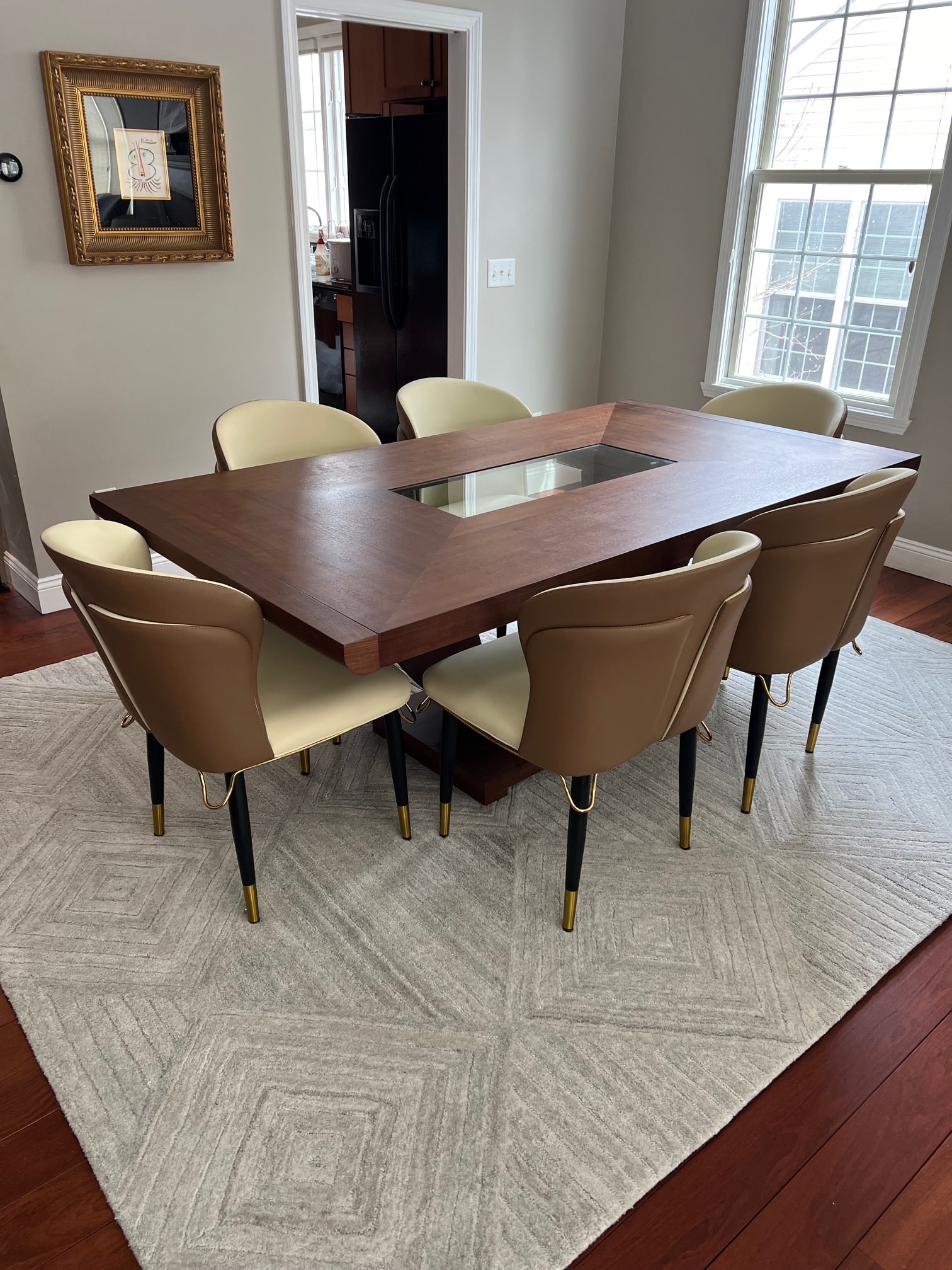 Modern Greg Sheres Style Walnut Extension Dining Table - 6
