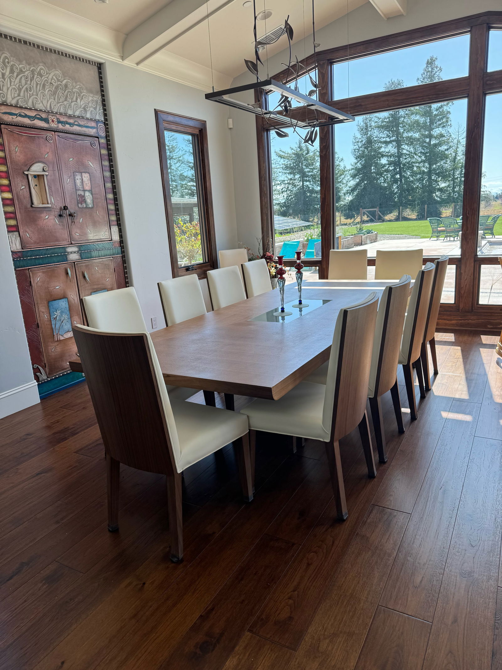 Modern Greg Sheres Style Walnut Extension Dining Table - 7