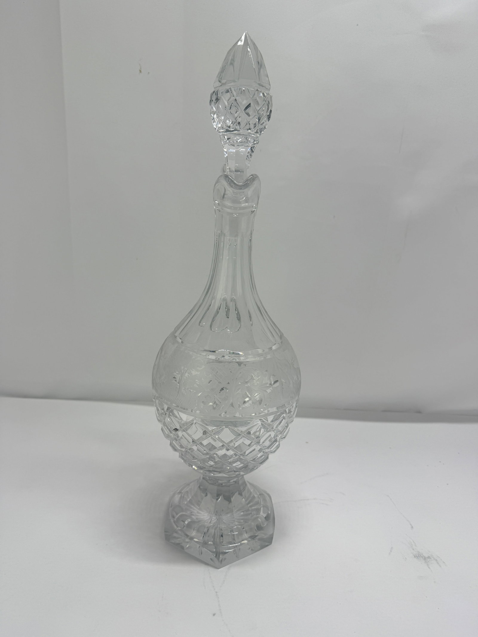 Early 20th Century Crystal Claret Ewer, Wheel-Engraved Game Frieze, Possibly Val Saint-Lambert - 9