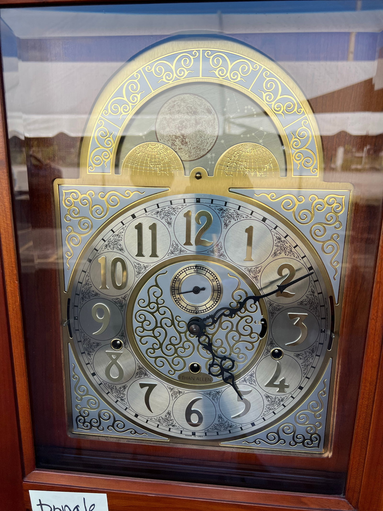1970s Medallion Cherry Wood Grandfather /Floor Clock by Ethan Allen - 8