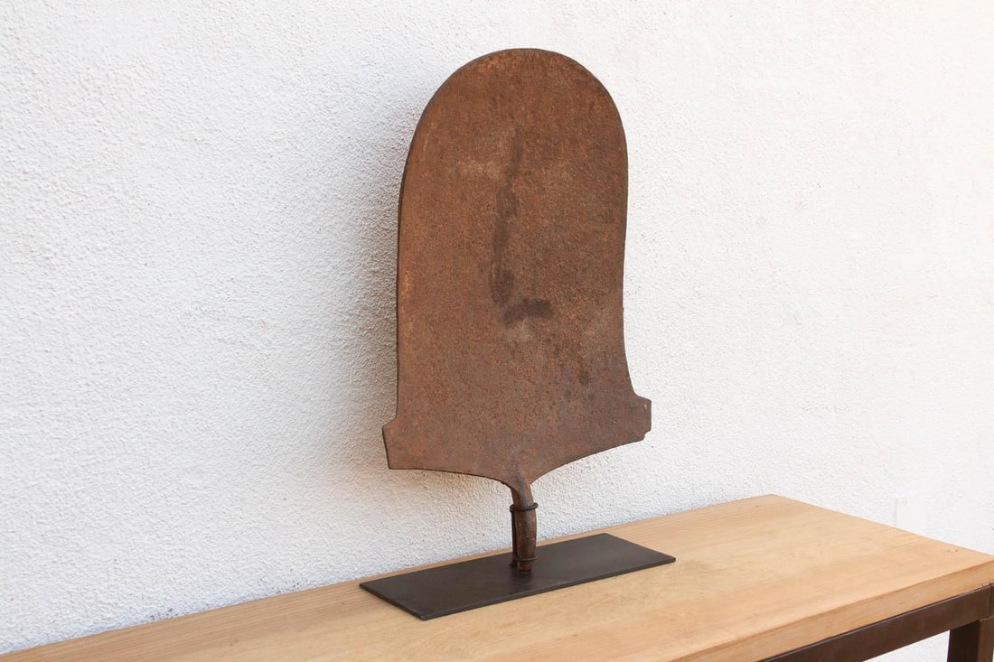 Antique African Iron Spade Currency on Custom Stand - 5