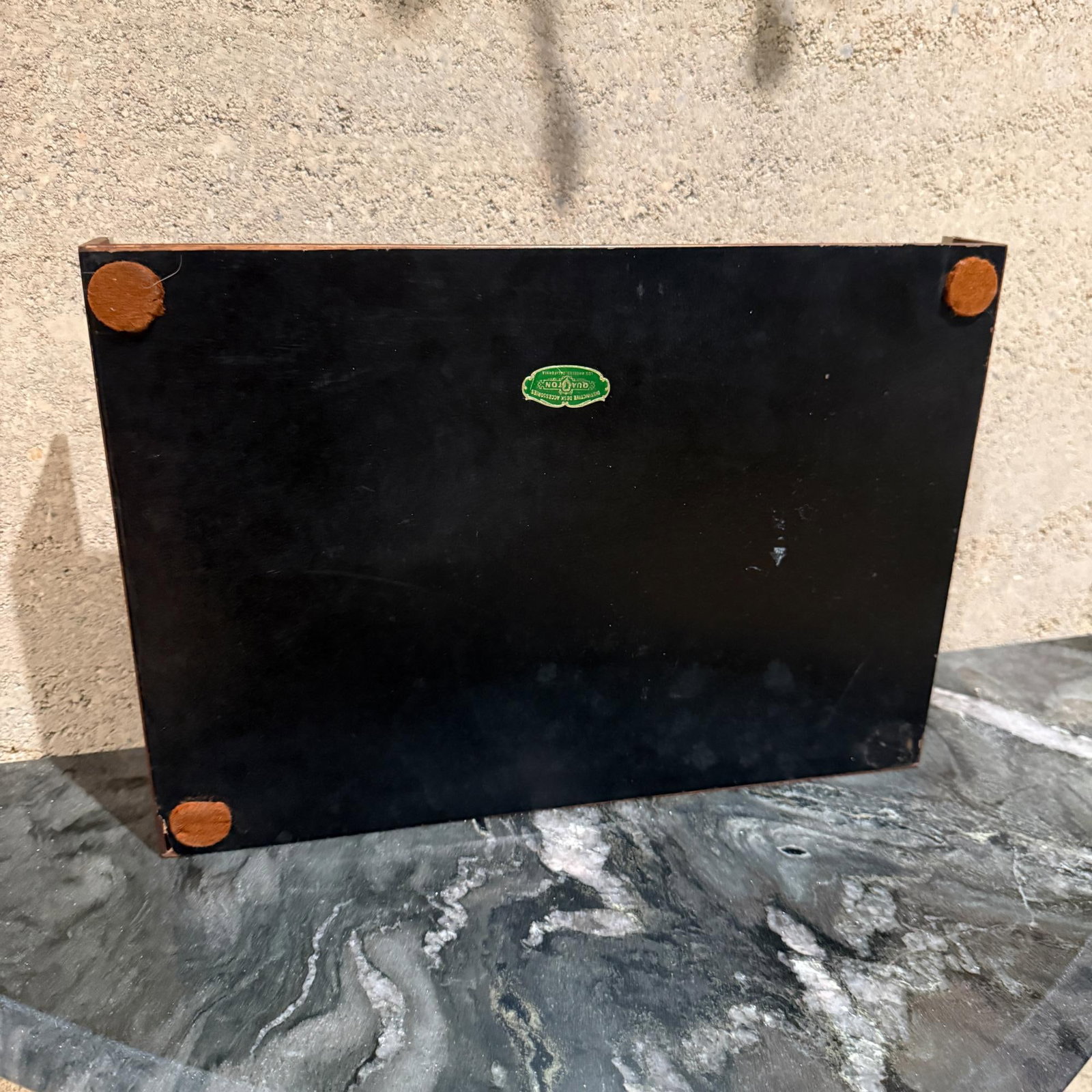 Mid-Century Modern Walnut & Aluminum Letter Tray Desk Accessory Qualiton - 8