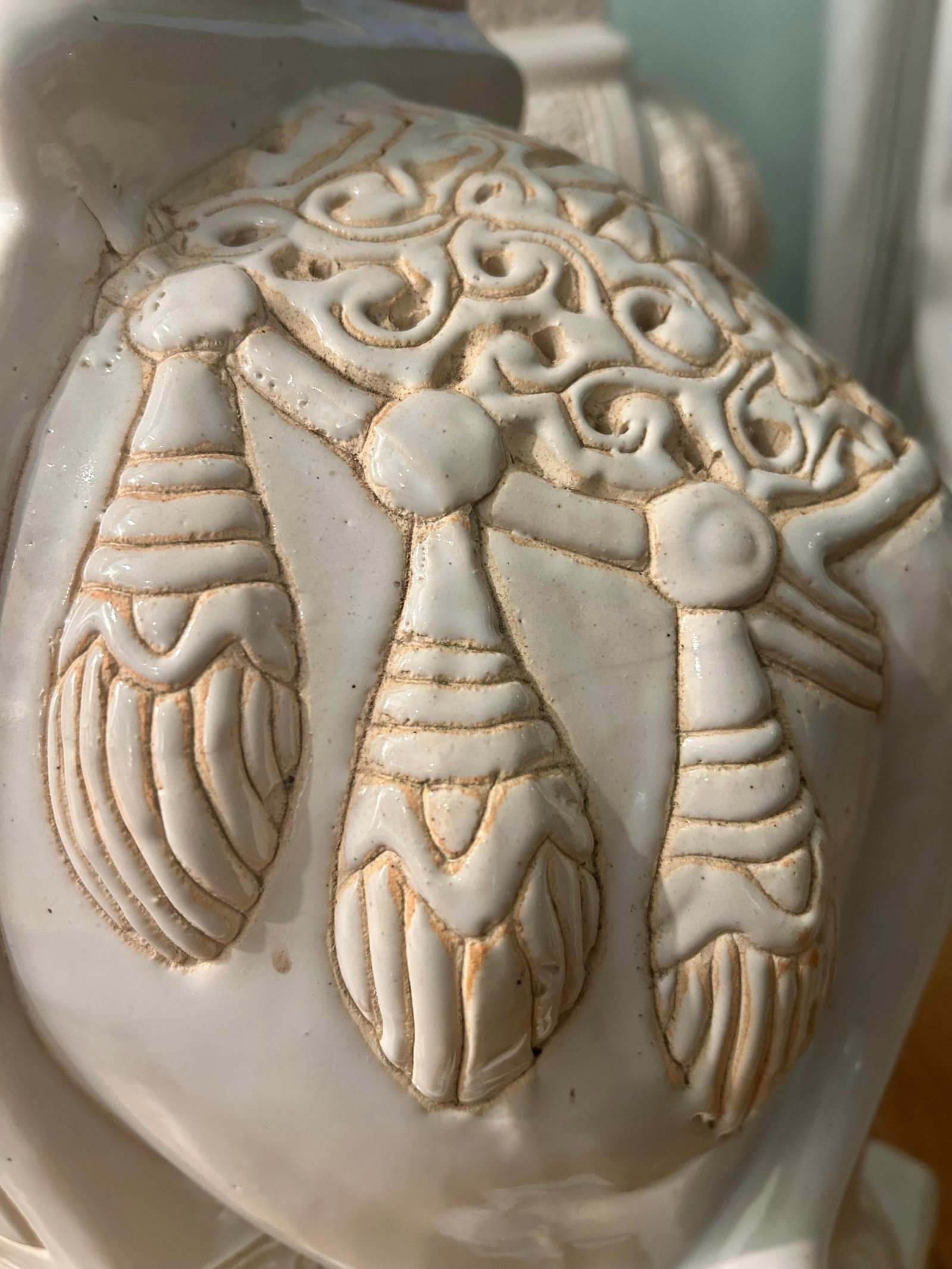 1950's or 1960's Large 21.5"h White Chinoiserie Elephant Stools - A Pair - 10