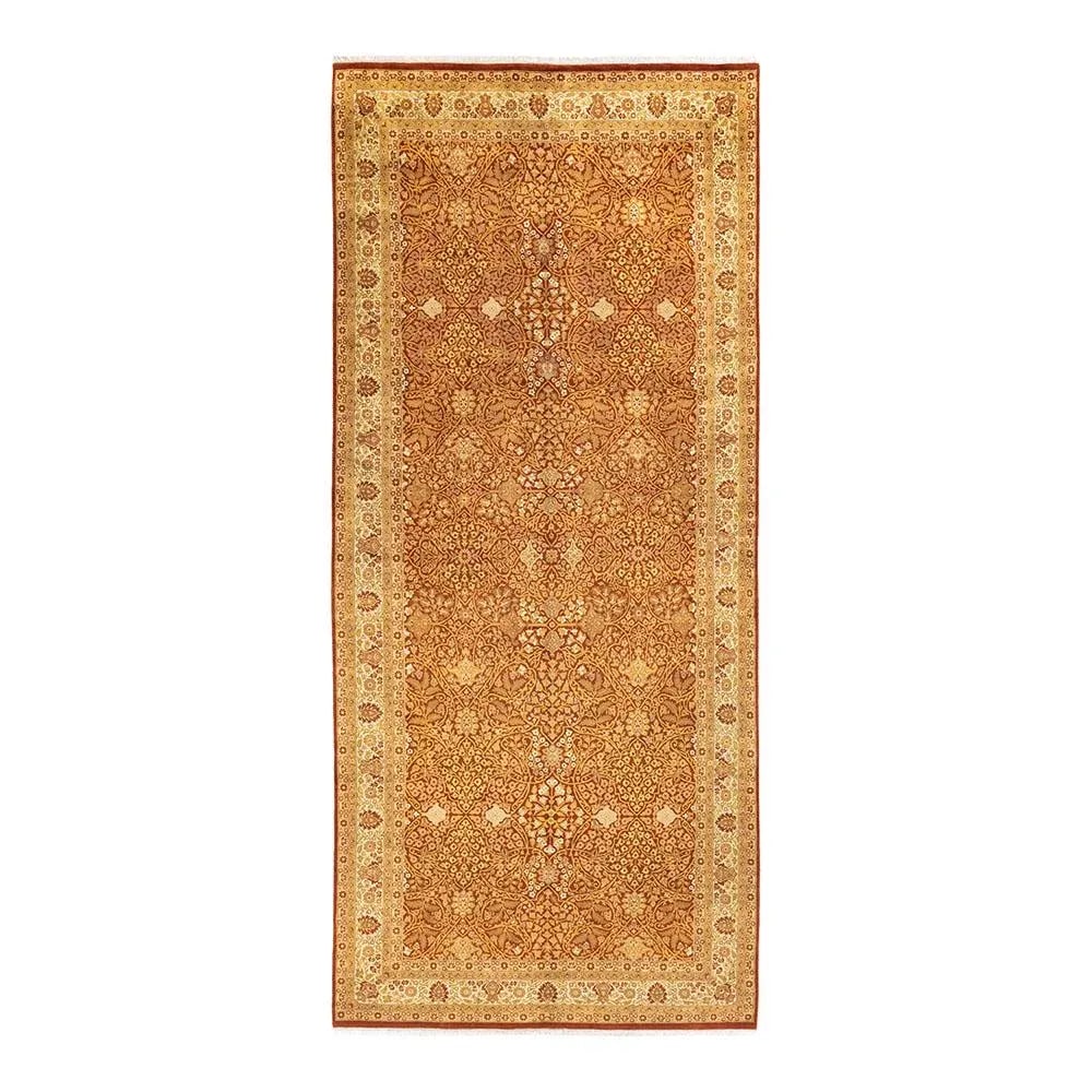 Mogul Collection Hand-Knotted Runner - Orange 6' 1" x 14' 1" - 4