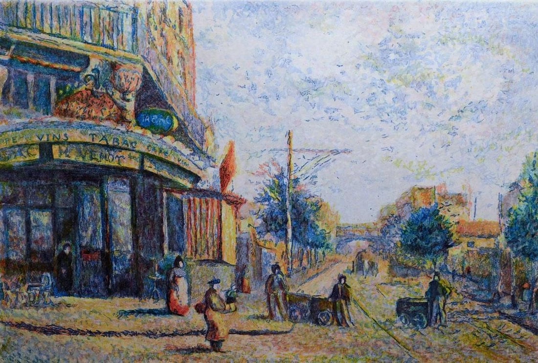 Pissarro, Claude "Avenue of the Street Vendor"H.Signed Artwork Custom Framed - 2