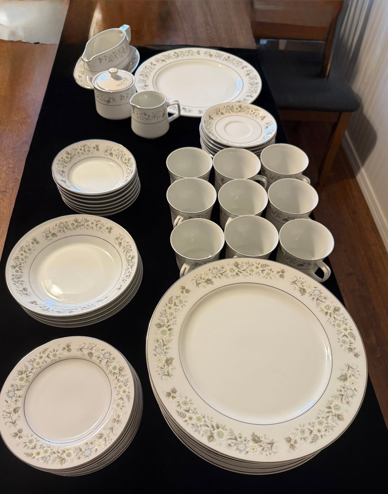 1960s Imperial China W. Dalton 745 Wild Flower Dishes - Set of 39 - 18