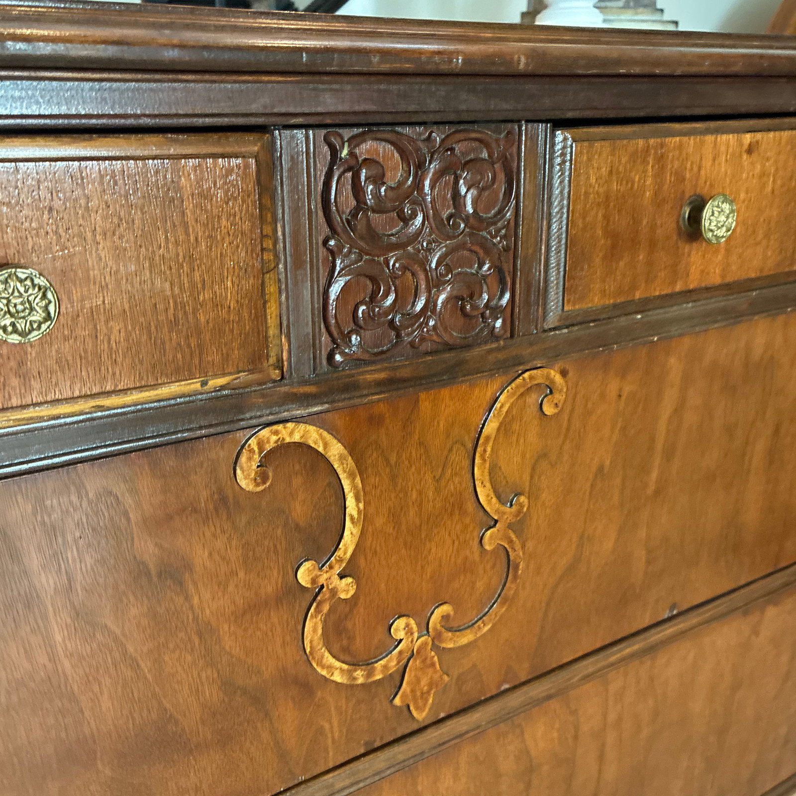 Early 20th Century Mahogany Dresser With Mirror - 4