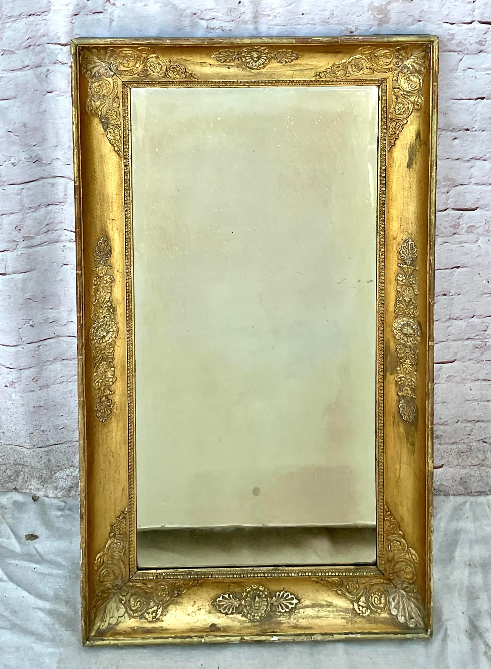 French Empire Giltwood and Gesso Overmantel Mirror - 10